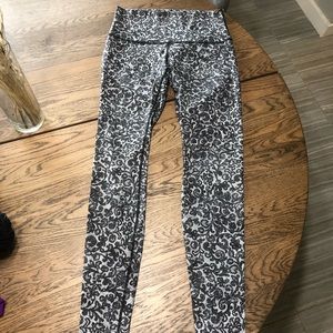 Black Lace design LuluLemon leggings